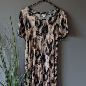 LuLaRoe Carly Abstract Animal Print High Low Dress